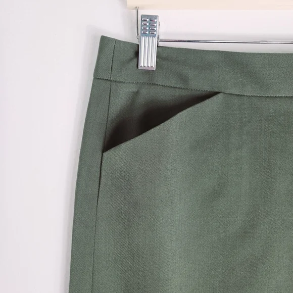 Theory Mango Chateau Wool Blend New Army Color Pencil Skirt